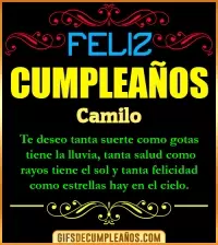 Frases de Cumpleaños Camilo